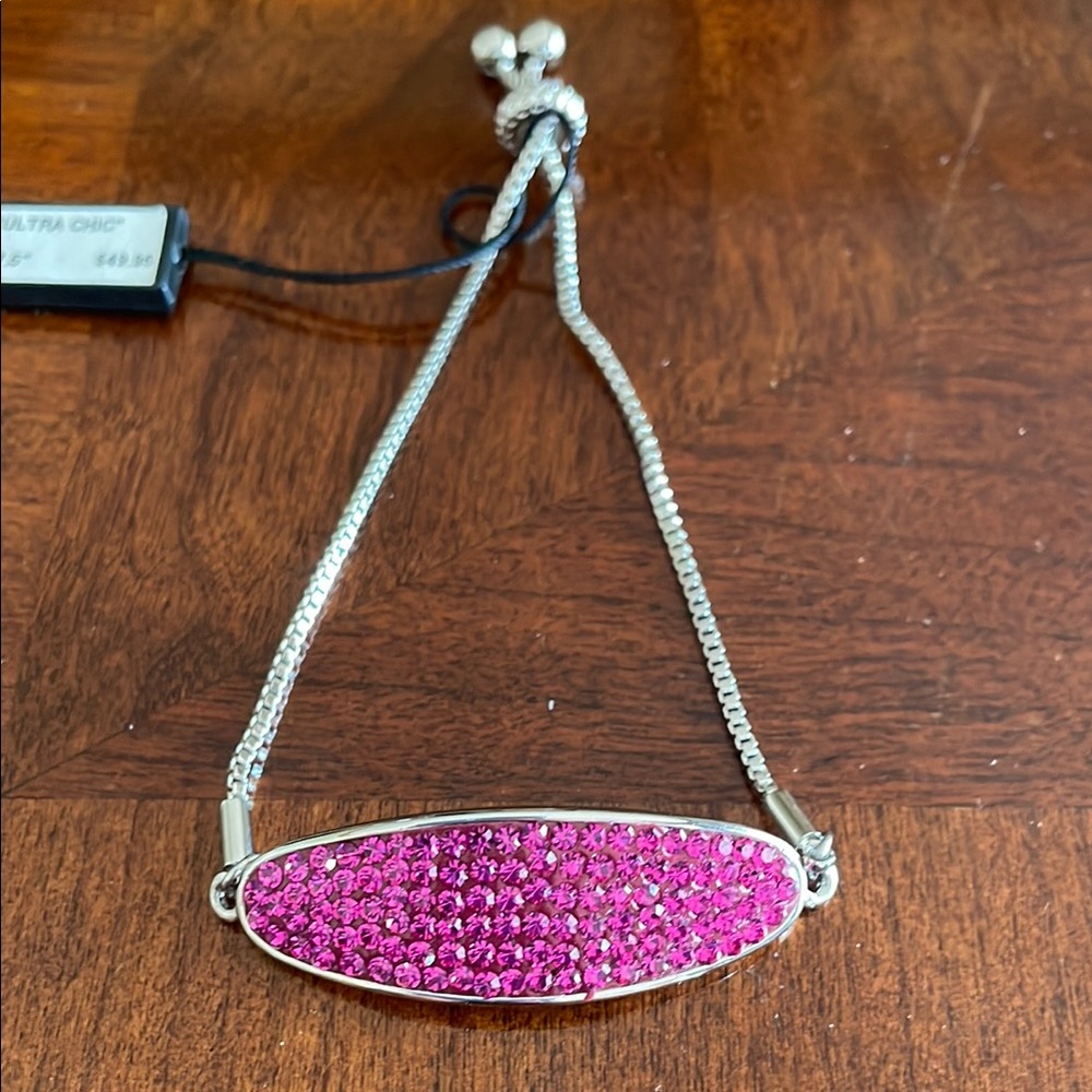 Pink and Silver Crystal Pavé Bracelet